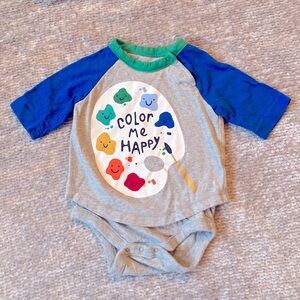 Art Onesie, Paint Palette, Color Me Happy, Back to School, 6-12 Months, Rainbow